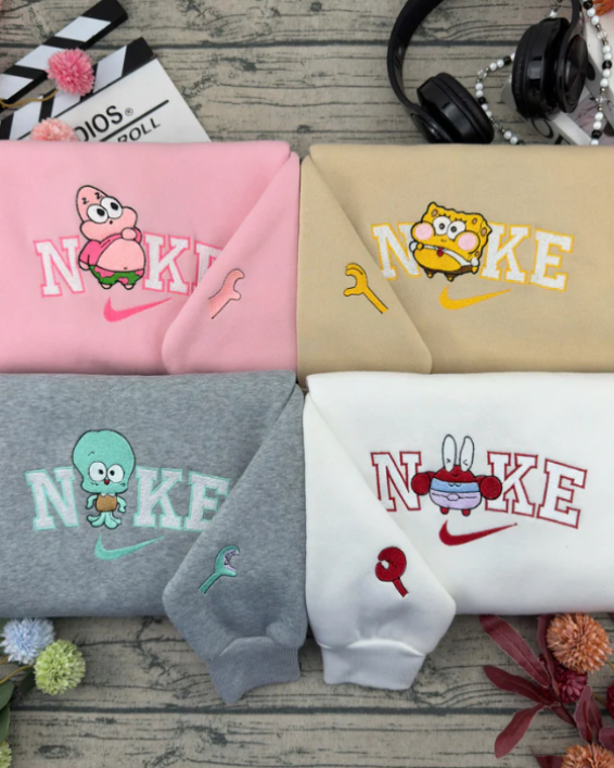 Spongebob Embroidered Crewneck & Hoodie