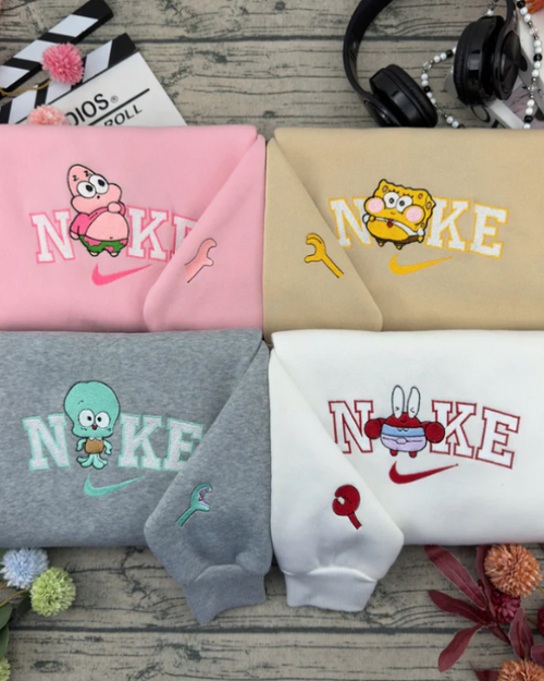 Spongebob Embroidered Crewneck & Hoodie